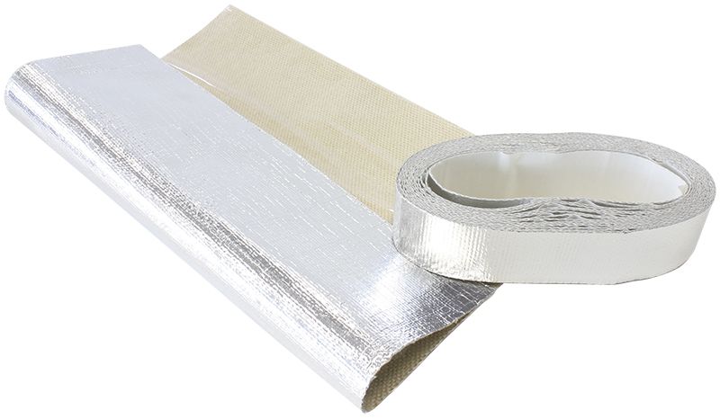 Heat Barrier 6-1/4" x 26" Sheet -Silver Finish  Adhesive backed Aluminised surface reflects upto 2000°F radiant heat