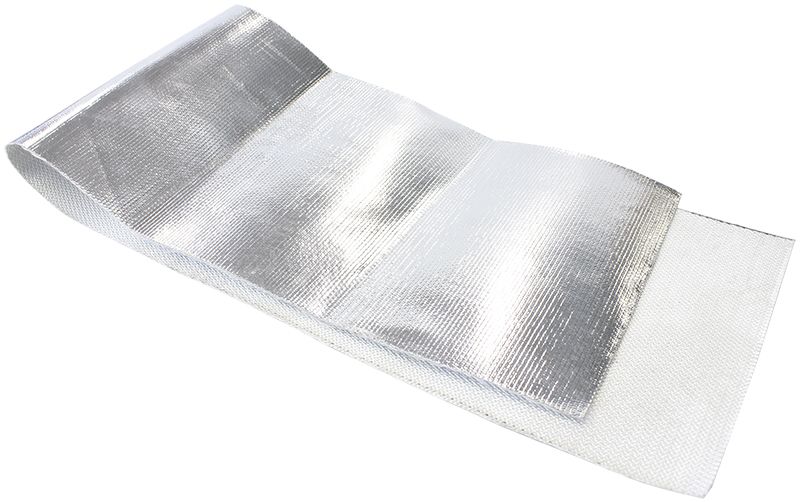 Heat Barrier - 40" x 12" Sheet - Silver Finish  Flexible Aluminised surface reflects up to 2000°F radiant heat