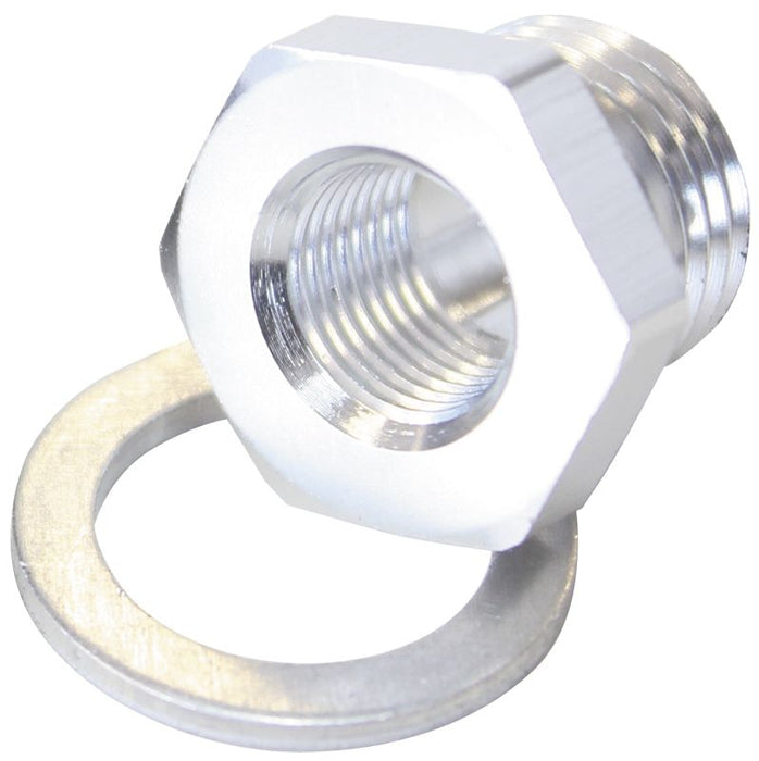 Metric Pipe Reducer M12 x 1.5 to 1/8"  Silver Finish