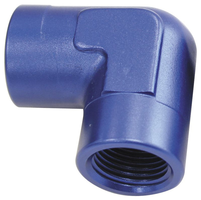 90° NPT Female Adapter - 3/8"  Blue Finish