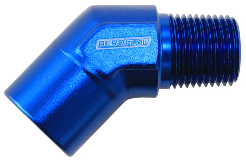 45° NPT Female to Male NPT Fitting 3/4"  Blue Finish