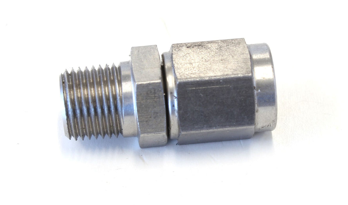 Male NPT to Female AN Straight Fitting 1/8" to -3AN Stainless Steel