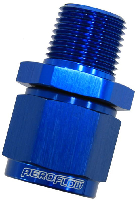 Male NPT to Female AN Straight Fitting 1/8" to -3AN Blue