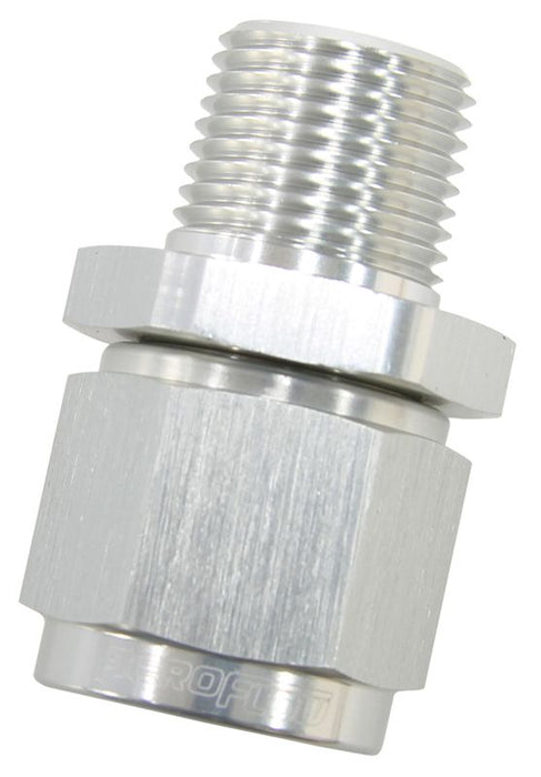 Male NPT to Female AN Straight Fitting 1/4" to -4AN  Silver Finish