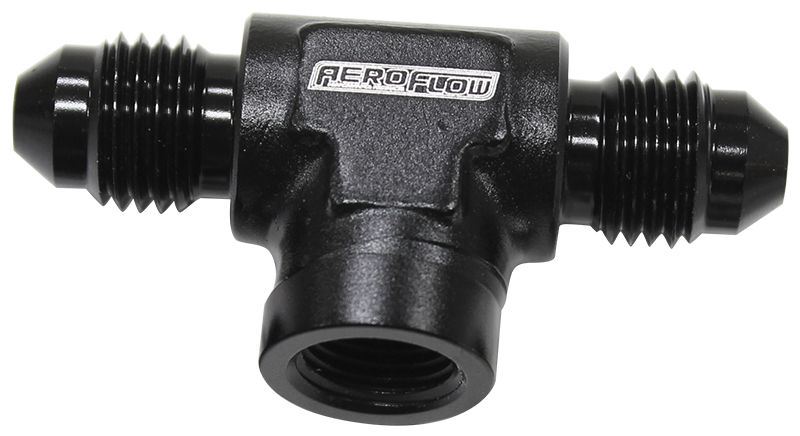 Male Tee with Female 1/8" -3AN  Black Finish