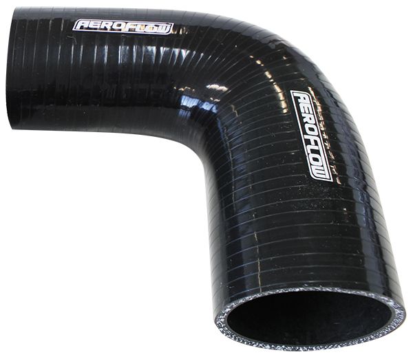 Gloss Black 90° Silicone Reducer / Expander Hose 3" (76mm) to 2" (51mm) I.D  5mm Wall Thickness, 127mm Leg