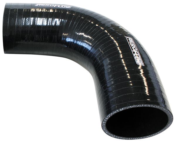 Gloss Black 90° Silicone Elbow Hose 3" (76mm) I.D  4-Ply, 5.3mm Wall Thickness, 150mm Leg