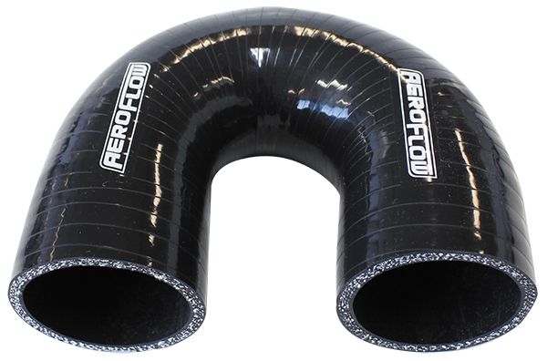 Gloss Black 180° Silicone Elbow Hose 2-1/2" (63mm) I.D  4-Ply, 5.3mm Wall Thickness, 100mm Leg