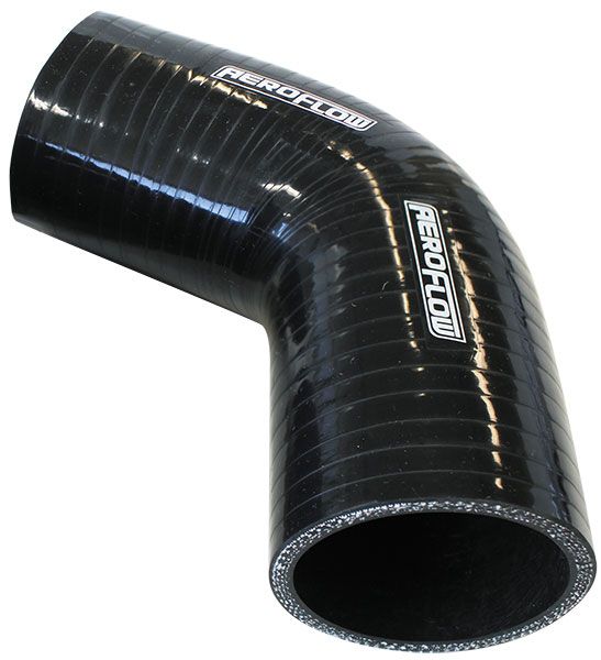 Gloss Black 67° Silicone Elbow Hose 3-1/8" (79mm) I.D  4-Ply, 13/64" (5.3mm) Wall Thickness, 4-59/64" (125mm) Leg
