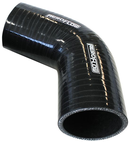 Gloss Black 67° Silicone Elbow Hose 4" (102mm) I.D  4-Ply, 13/64" (5.3mm) Wall Thickness, 4-59/64" (125mm) Leg