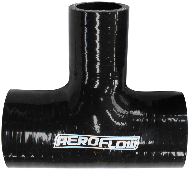 Gloss Black Silicone Tee Hose 2" (51mm) Run I.D to 1" (25mm) Side I.D 5mm Wall Thickness, 100mm Run Length, 51mm Side Leg
