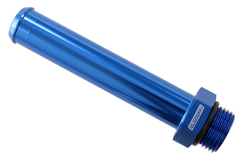 ORB Barb Adapters   -10 ORB to 3/4" (19mm) Barb, 100mm OAL, Blue Finish