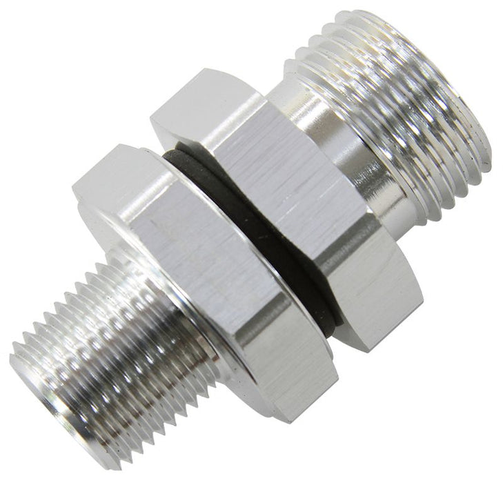 ORB to NPT Coupler   -10 ORB to 3/8" NPT, Silver Finish