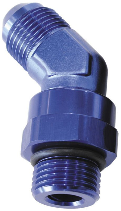 45° ORB Swivel to Male Flare Adapter -10 to -10  Blue Finish