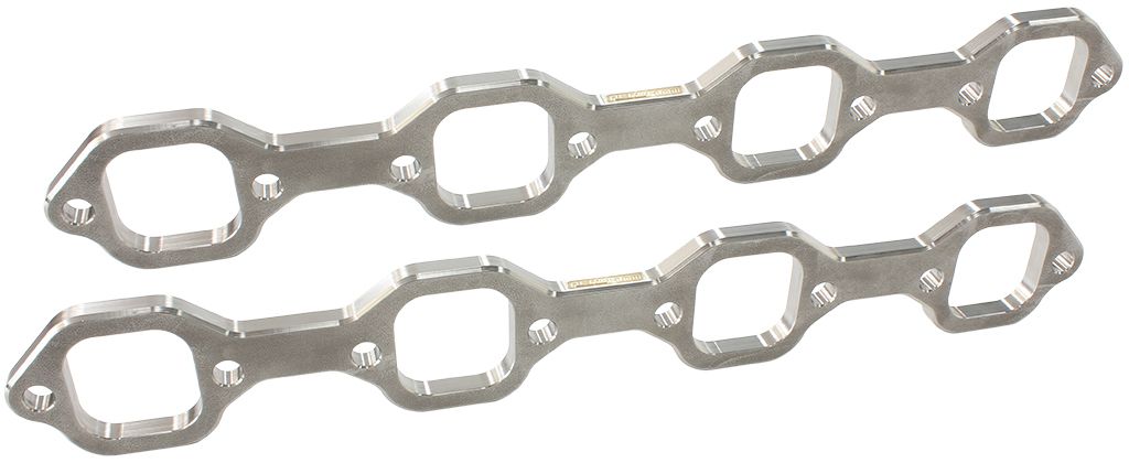 SB Ford 1-3/4" Square Port Header Flanges Suit Ford 289-351 Windsor with Edelbrock Victor JR Heads, Sold as a Pair