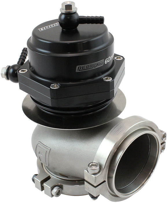 Aeroflow 60mm External Wastegate - Black Finish 14psi (1 Bar)