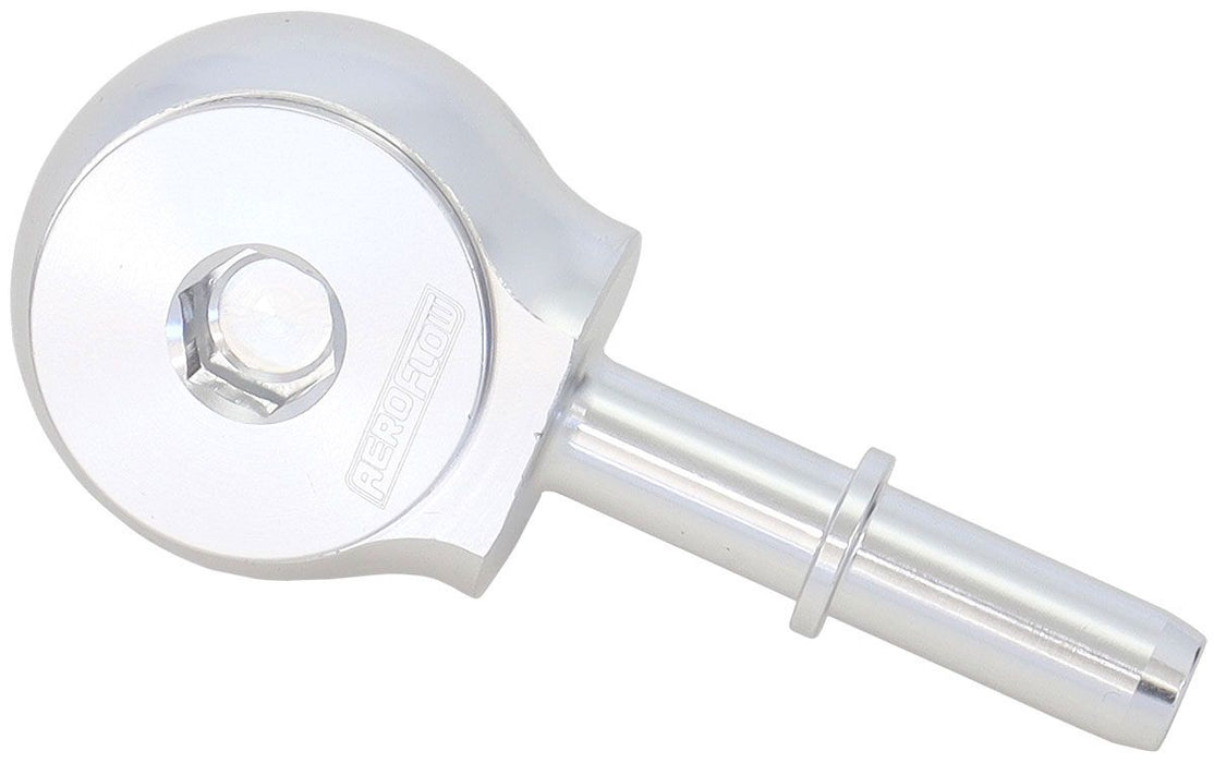 90° Low Profile-8ORB to EFI Push On 5/16" Barb  Silver Finish