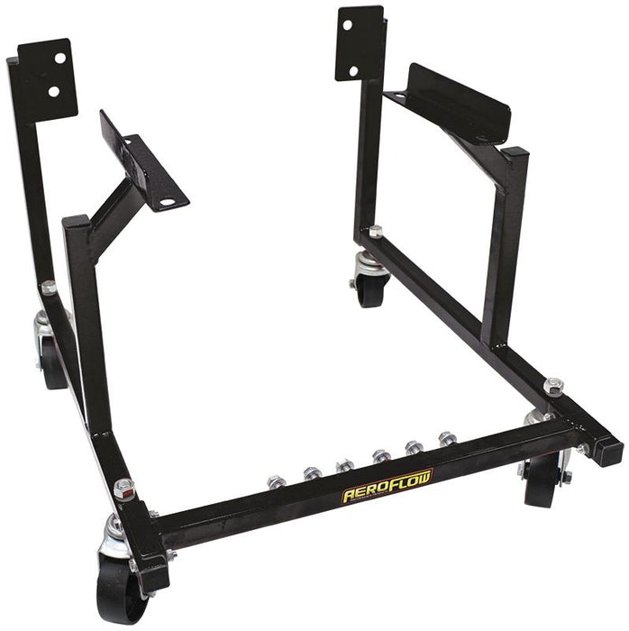 Ford Windsor & Cleveland Engine Cradle  Fits Ford V8, solid steel wheels, black powder coated finish