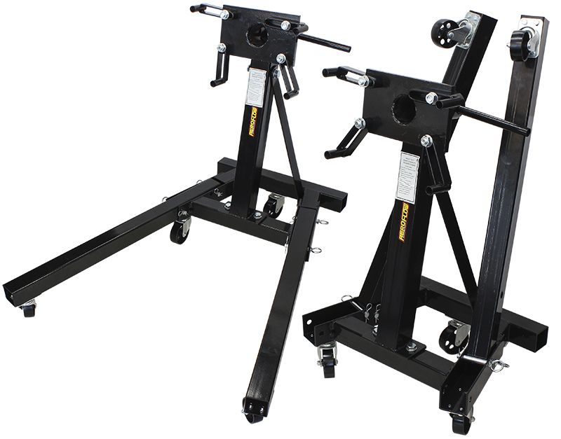 A-Frame Foldable Engine Stand    2000lb (910kg) Max Load, Black Powder Coated Finish