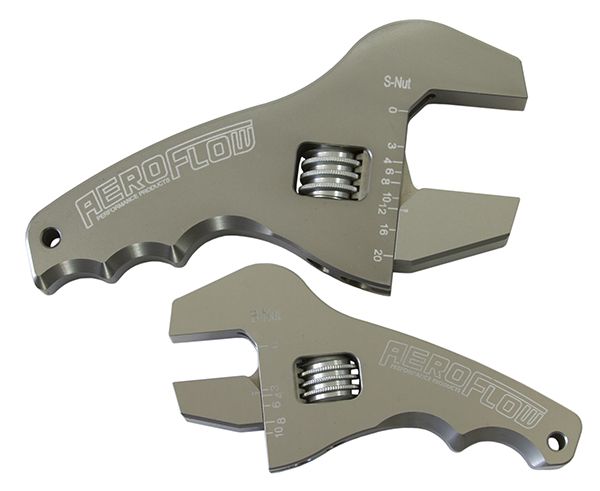 Adjustable Grip AN Spanner Kit, Silver  Includes 1 x 3-1/2" Small & 1 x 4-1/2" Large Shorty Spanners