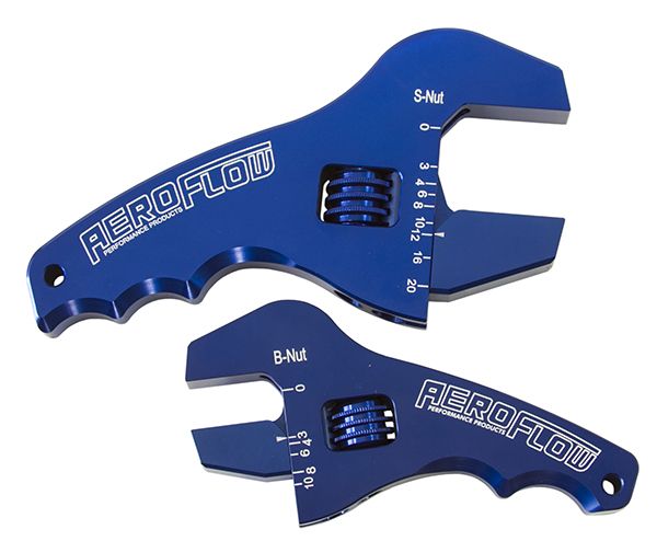 Adjustable Grip AN Spanner Kit, Blue  Includes 1 x 3-1/2" Small & 1 x 4-1/2" Large Shorty Spanners