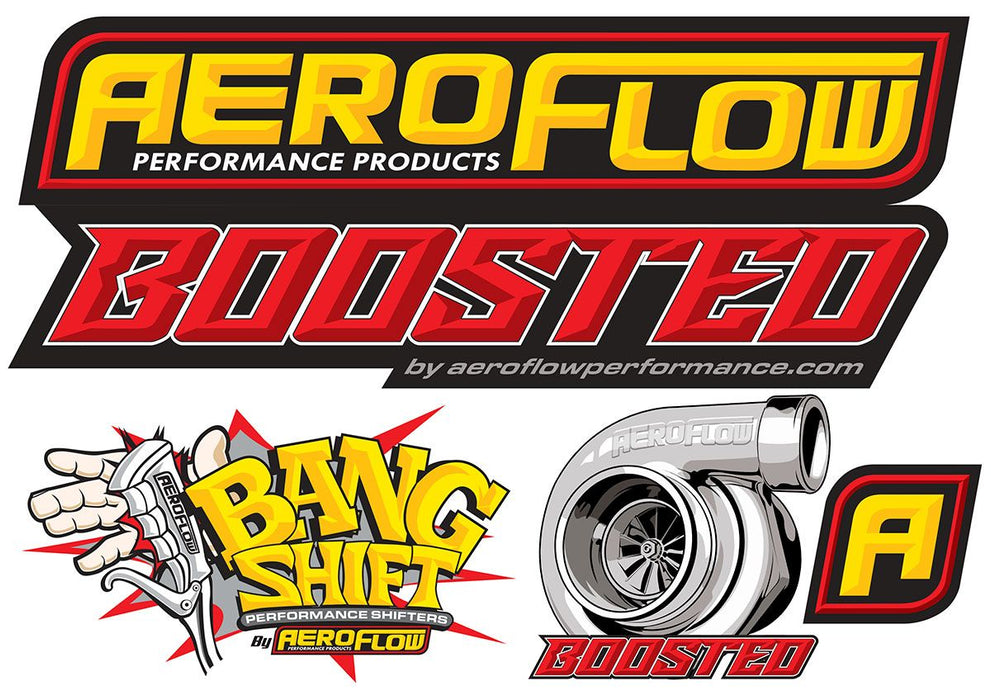 Assorted A4 Sticker Sheet  Aeroflow,Boosted, Bang Shift Logos