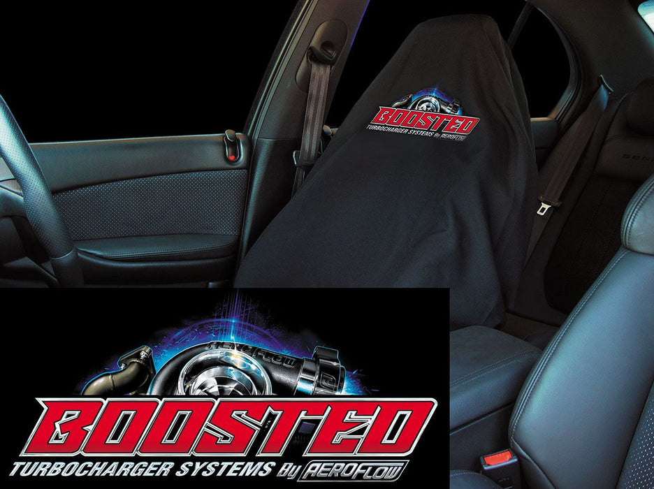 Boosted Throw Seat Cover - Black  With Boosted Aeroflow Turbo Logo