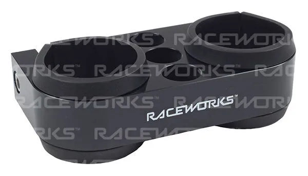Raceworks Black Billet Twin Pump Bracket Suits 044 ALY-002BK