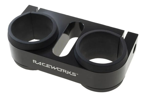 Raceworks Black Billet Twin Pump Bracket Suits PieRBurg/Walbro ALY-055BK