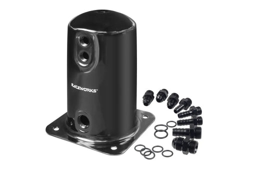 Raceworks 1.5L Surge Tank An-8 Single Outlet Black ALY-068BK