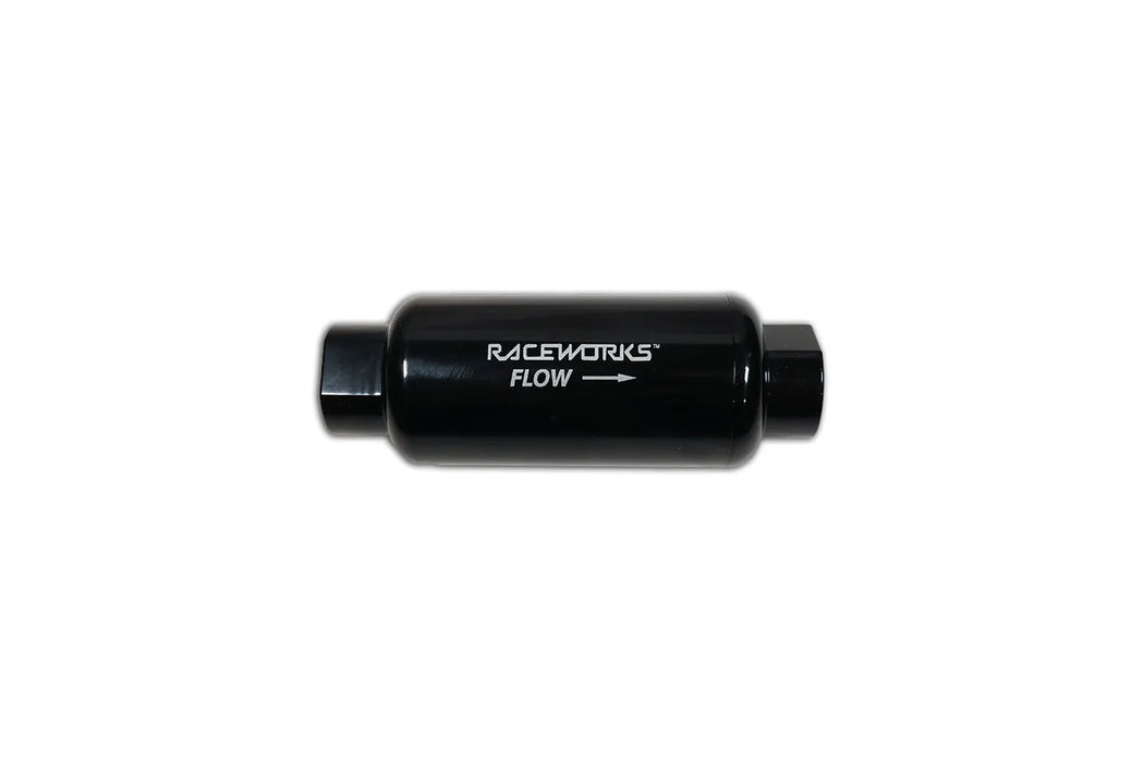 Raceworks An-10 Billet Fuel Filter 75 Micron Od50mm Length 140mm ALY-077-75BK