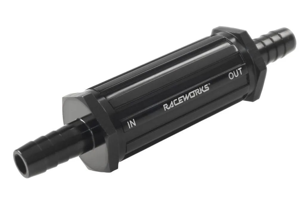Raceworks Rw Inline Fuel Filter With 3/8In BaRBs 30 Micron ALY-099
