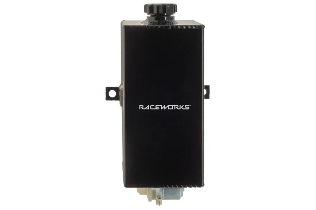 Raceworks Black Aluminium Vertical Washer Bottle With Pump ALY-128BK