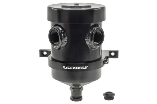 Raceworks 1L Breather Tank With Drain Tap -Y Ports ALY-133BK