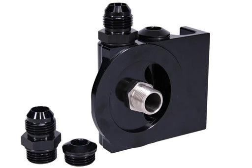 Raceworks Billet 4Port Side Entry Remote Oil Filter Mount 3/4In-16 ALY-153BK