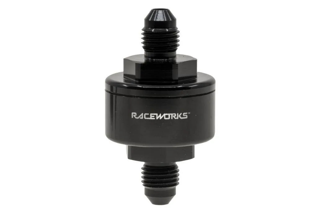 Raceworks An-4 Billet TuRBo Oil Feed Filter 44 Micron ALY-183BK