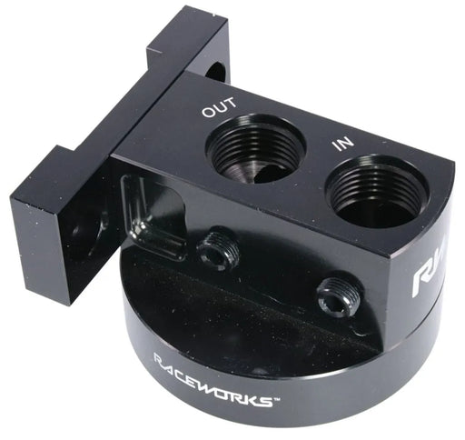 Raceworks Billet Top Entry Remote Filter Mount ALY-225BK