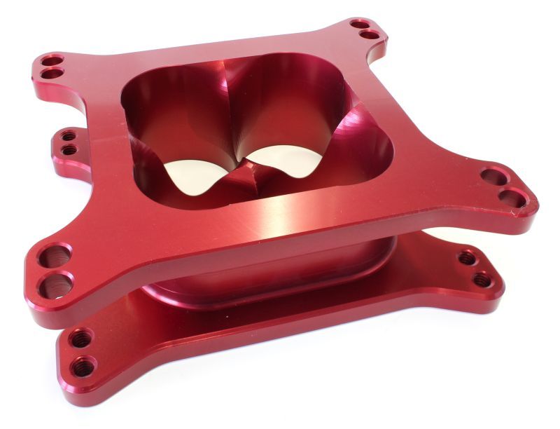 2" Tapered High Velocity Carburettor Spacer  Red Finish. Suit 4150 Style Flange