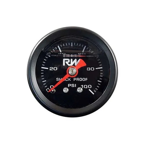 Raceworks Fuel Pressure Gauge 0-100Psi Liquid Filled FSA-506BK
