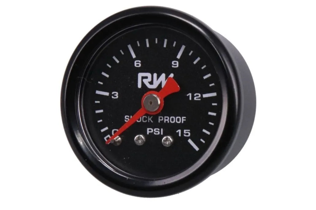 Raceworks Fuel Pressure Gauge 0-15Psi  FSA-519BK