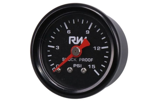 Raceworks Fuel Pressure Gauge 0-15Psi  FSA-519BK