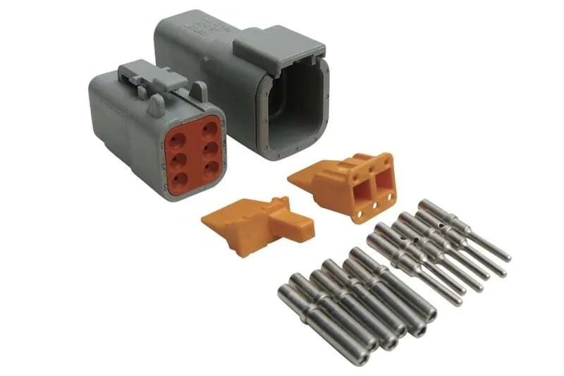 Haltech Plug and Pins Only - Matching Set of Deutsch DTM-6 Connectors (7.5 Amp)  HT-031015
