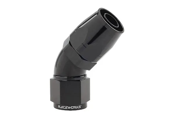 Raceworks Cutter Hose End An-8 45Deg RWF-102-08BK