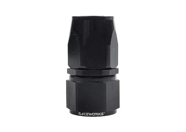 Raceworks Taper Hose End An-8 Straight RWF-111-08BK
