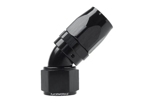 Raceworks Taper Hose End An-12 45Deg RWF-112-12BK