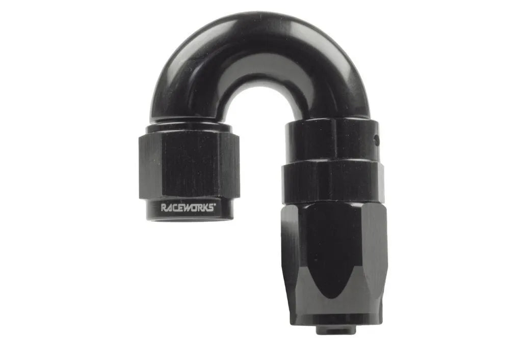 Raceworks Taper Hose End An-8 180Deg RWF-116-08BK