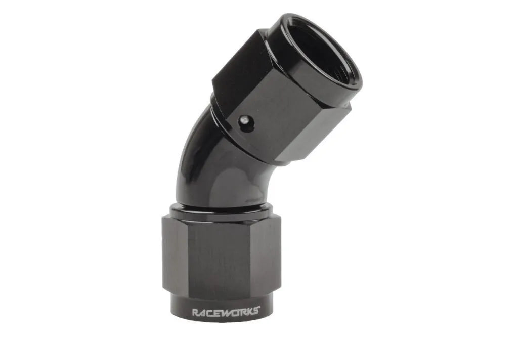 Raceworks Female To Female Swivel An-3 45Deg RWF-132-03BK