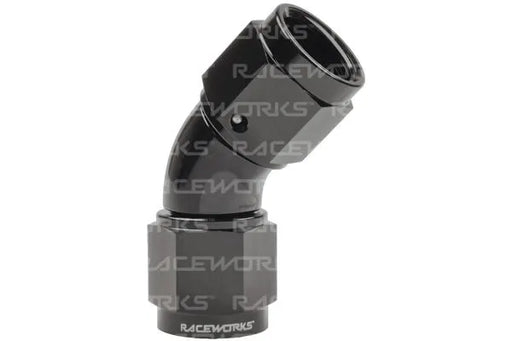 Raceworks Female To Female Swivel An-6 45Deg RWF-132-06BK