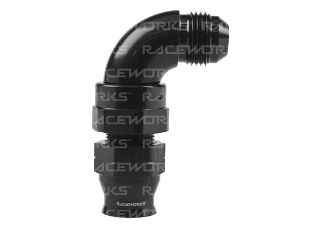 Raceworks Male An-6 To 3/8In Tube 90Deg Adapter RWF-137-06-06BK