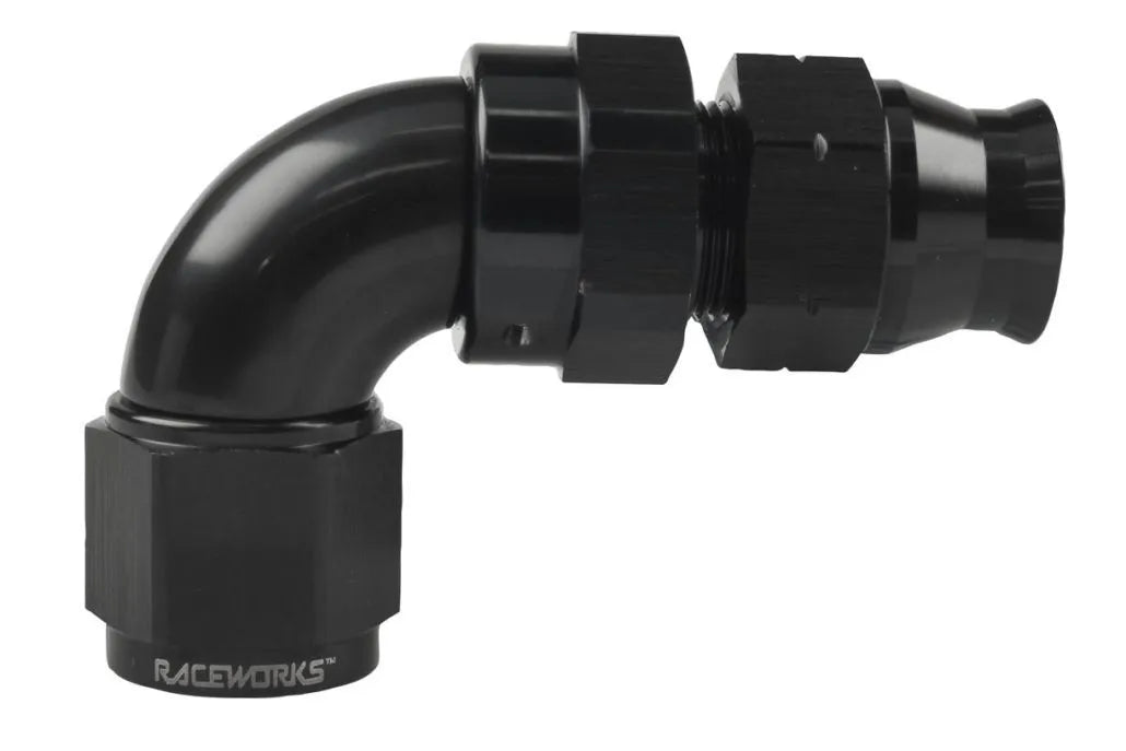 Raceworks Female An-6 To 5/16In Tube 90Deg Adapter RWF-139-06-05BK